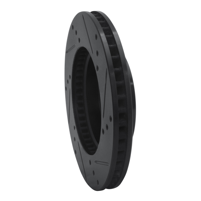 Toyota Prius Brake Rotor (1) - Front Left - R1 Concepts - Drilled & Slotted - Black - `16-`22